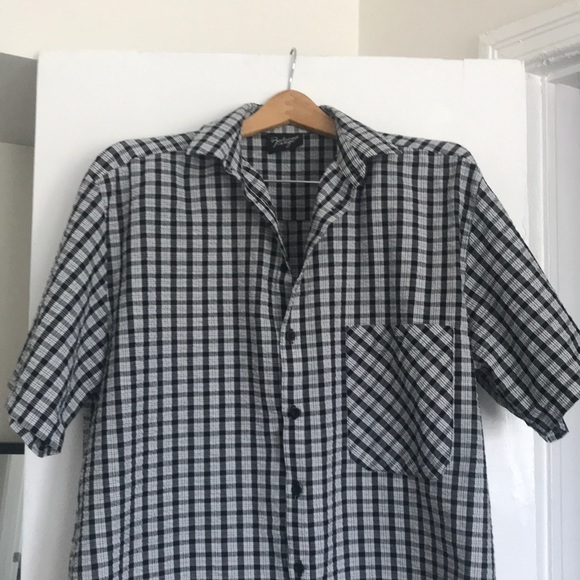 Reclaimed Vintage Black/White plaid button down - Picture 1 of 5